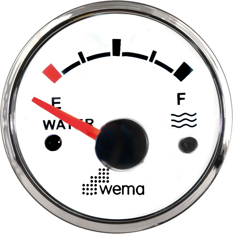 WATER TANK METER FOR S3/S5 SENSORS, WHITE/STAINLESS STEEL 1 WATER TANK METER FOR S3/S5 SENSORS, WHITE/STAINLESS STEEL