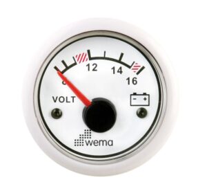 VOLTMETER 12V, WHITE