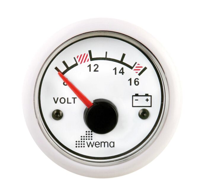 VOLTMETER 12V, WHITE 1 VOLTMETER 12V, WHITE