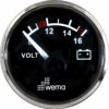 VOLTMETER 12V, BLACK/STAINLESS STEEL