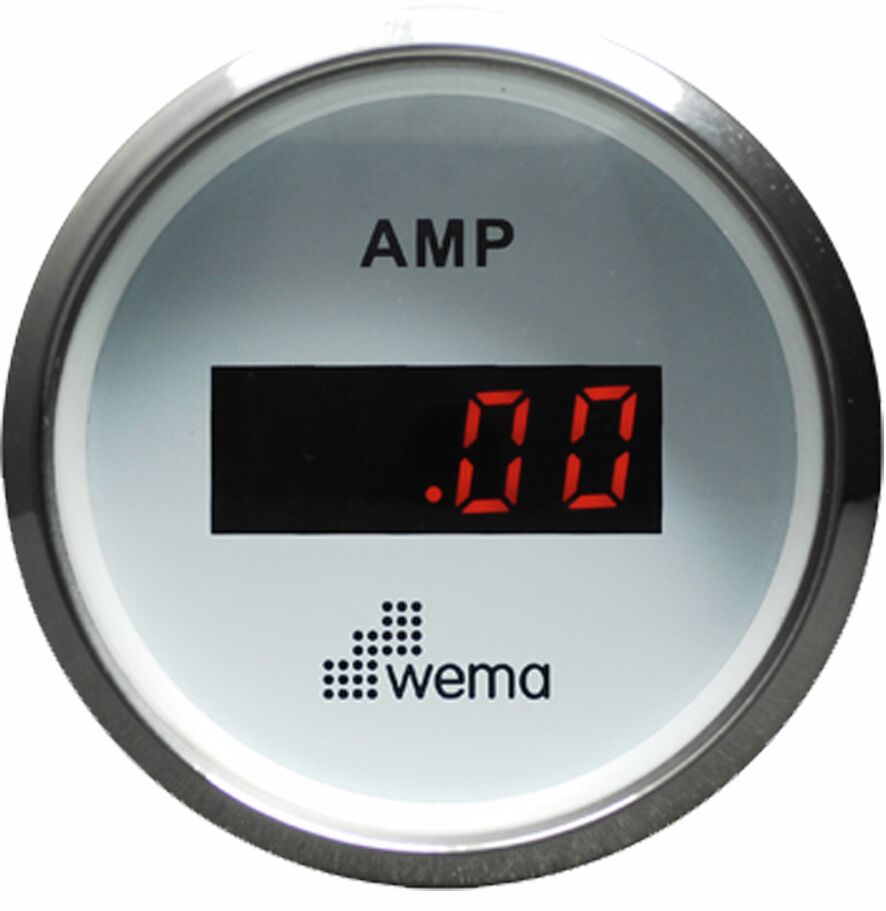AMMETER +/- 150 AMP, WHITE/STAINLESS STEEL 1 AMMETER +/- 150 AMP, WHITE/STAINLESS STEEL