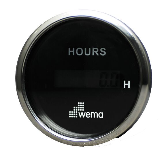 DIGITAL HOURMETER, BLACK/STAINLESS STEEL 1 DIGITAL HOURMETER, BLACK/STAINLESS STEEL
