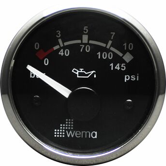 PRESSURE GAUGE 2 BAR BLACK STAINLESS STEEL FRAME 1 PRESSURE GAUGE 2 BAR BLACK STAINLESS STEEL FRAME