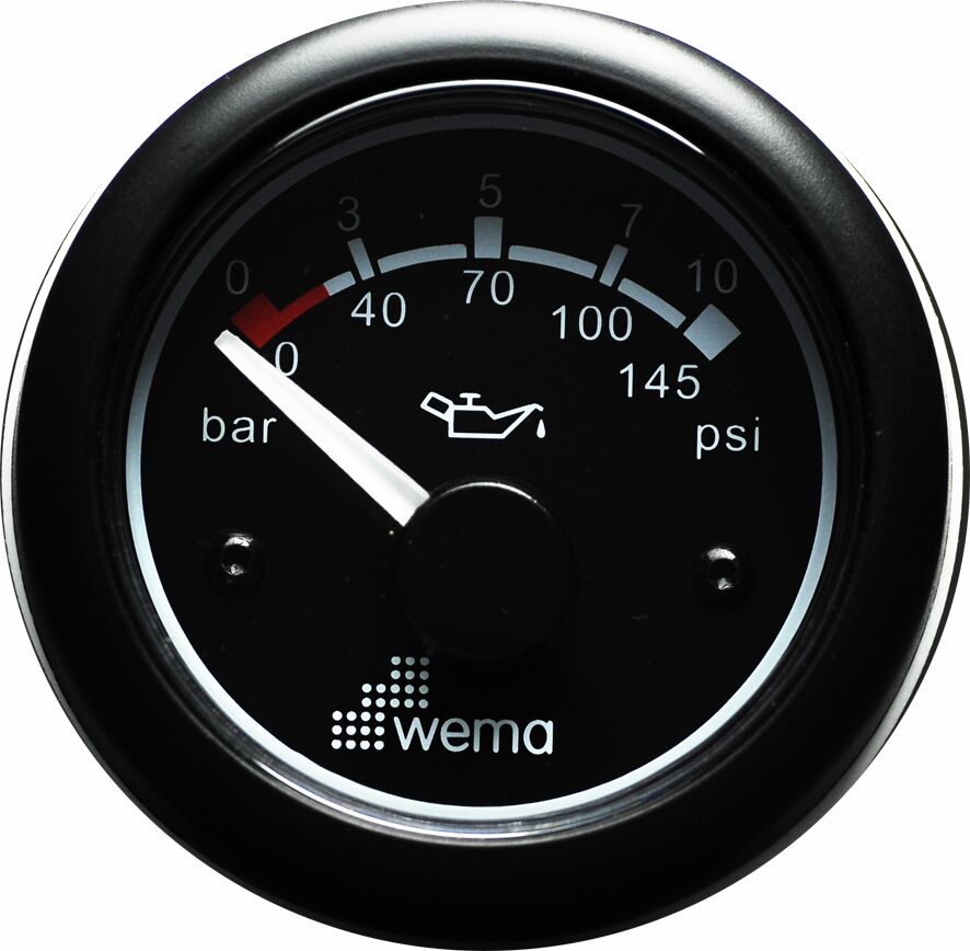 OIL PRESSURE GAUGE 10KG, BLACK 1 OIL PRESSURE GAUGE 10KG, BLACK