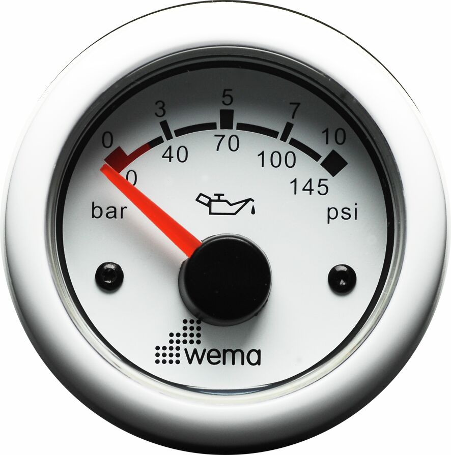 OIL PRESSURE GAUGE 10KG, WHITE 1 OIL PRESSURE GAUGE 10KG, WHITE