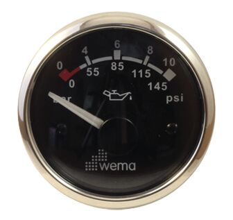 OIL PRESSURE GAUGE 10KG, BLACK/STAINLESS STEEL 1 OIL PRESSURE GAUGE 10KG, BLACK/STAINLESS STEEL