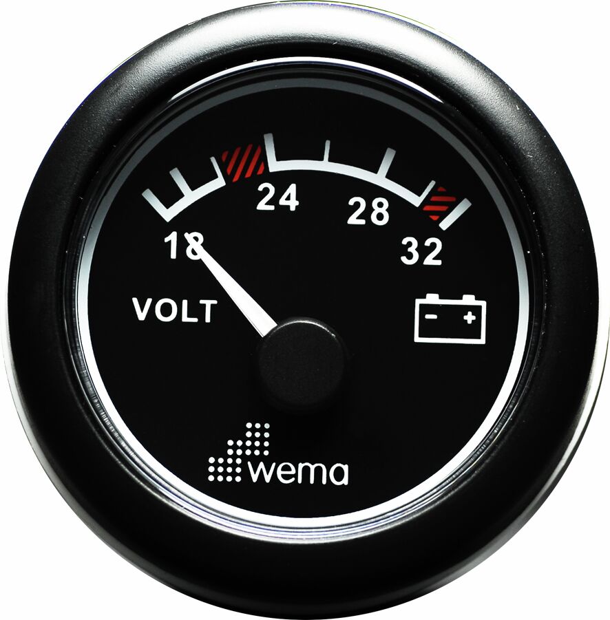 VOLTMETER 24V, BLACK 1 VOLTMETER 24V, BLACK