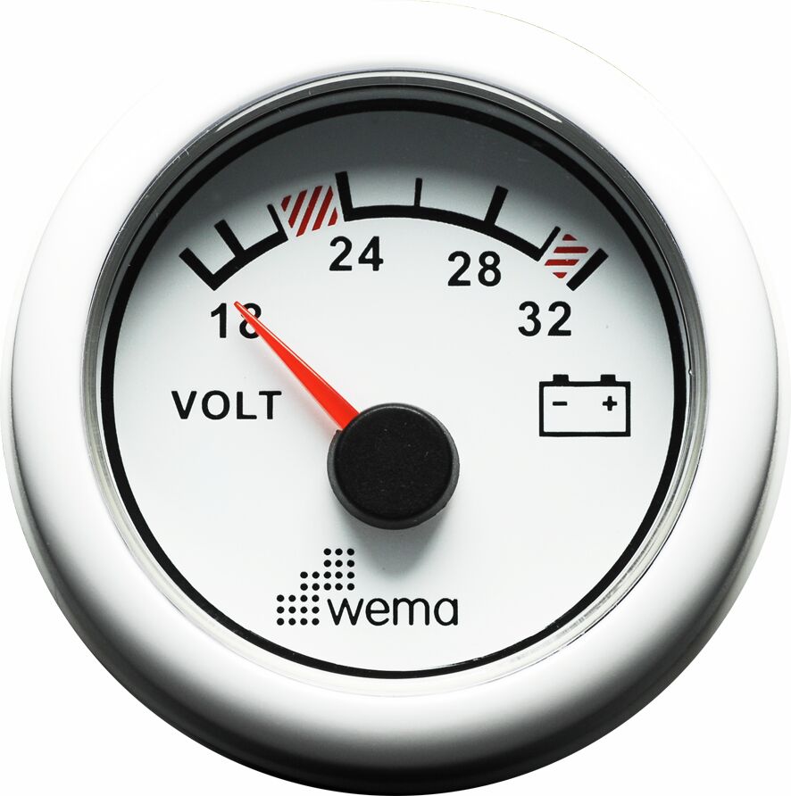 VOLTMETER 24V, WHITE 1 VOLTMETER 24V, WHITE