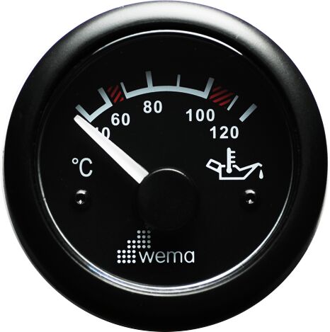 OIL TEMPERATURE GAUGE 120°, BLACK 1 OIL TEMPERATURE GAUGE 120°, BLACK