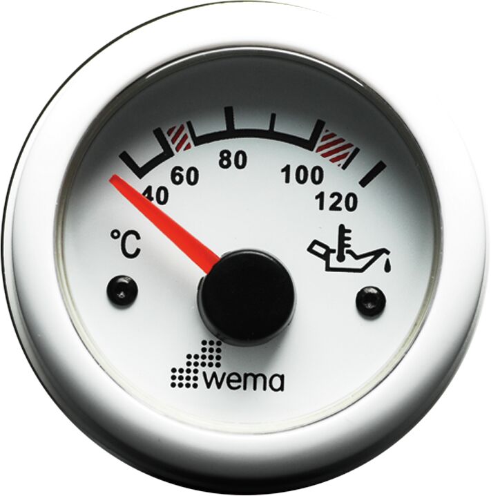 OIL TEMPERATURE GAUGE 120°, WHITE 1 OIL TEMPERATURE GAUGE 120°, WHITE