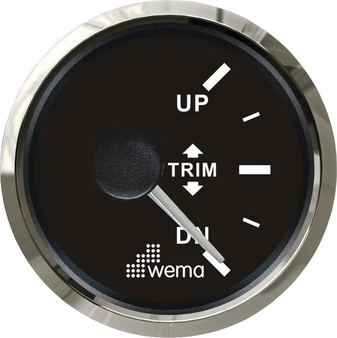TRIM METER, BLACK/STAINLESS STEEL 1 TRIM METER, BLACK/STAINLESS STEEL