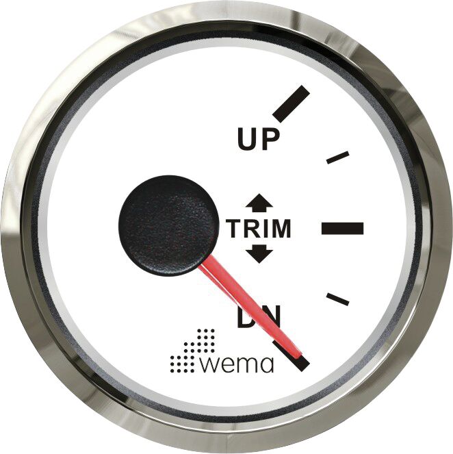 TRIM METER, WHITE/STAINLESS STEEL 1 TRIM METER, WHITE/STAINLESS STEEL