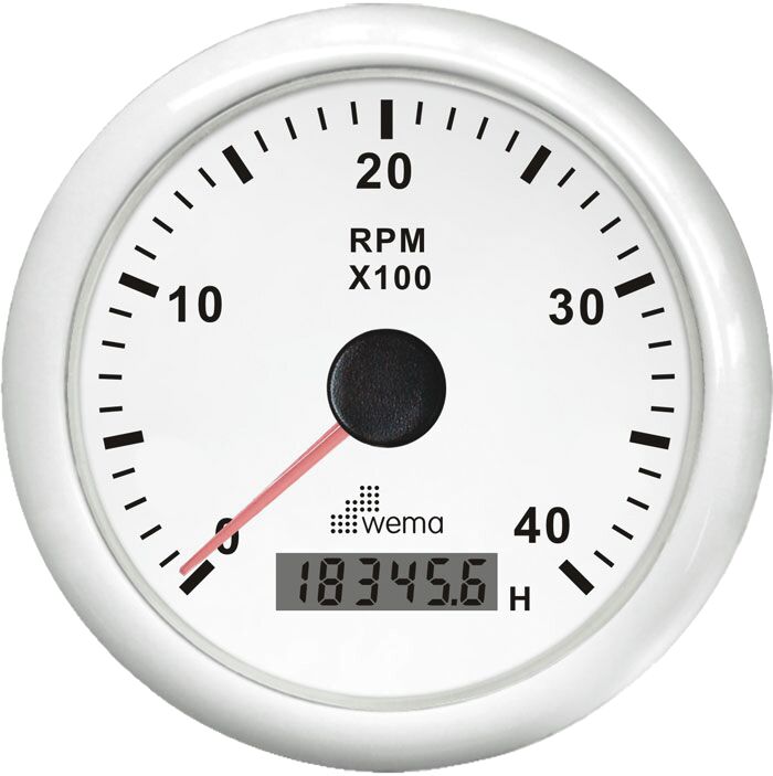 TACHOMETER 4000 RPM, WHITE 1 TACHOMETER 4000 RPM, WHITE