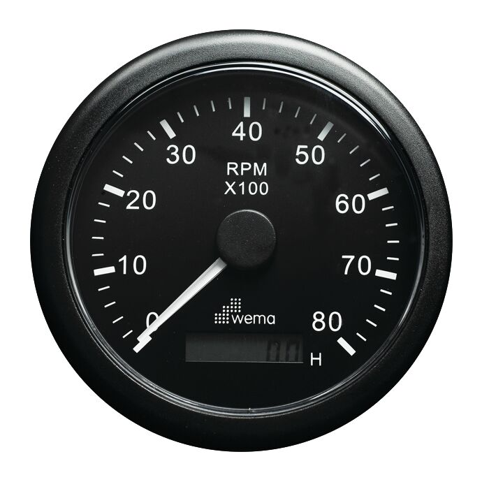 TACHOMETER 8000 RPM, BLACK 1 TACHOMETER 8000 RPM, BLACK