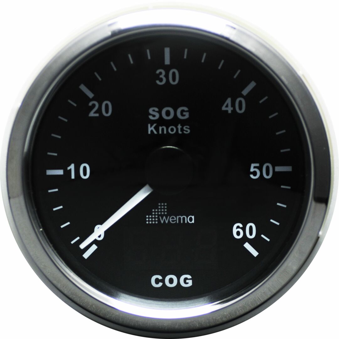 GPS SPEEDOMETER 60 S, BLACK/STAINLESS STEEL 1 GPS SPEEDOMETER 60 S, BLACK/STAINLESS STEEL