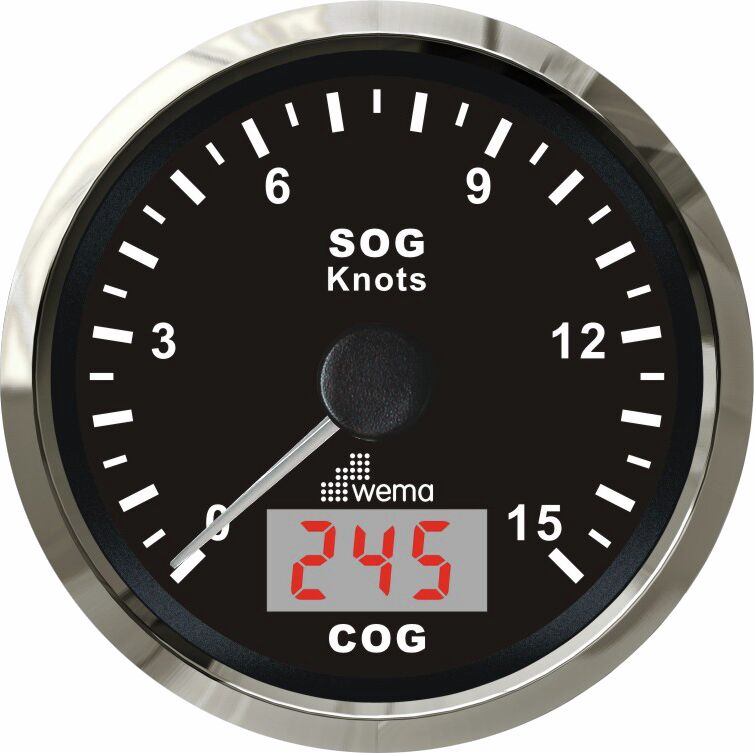 GPS SPEEDOMETER 15 S, BLACK/STAINLESS STEEL 1 GPS SPEEDOMETER 15 S, BLACK/STAINLESS STEEL