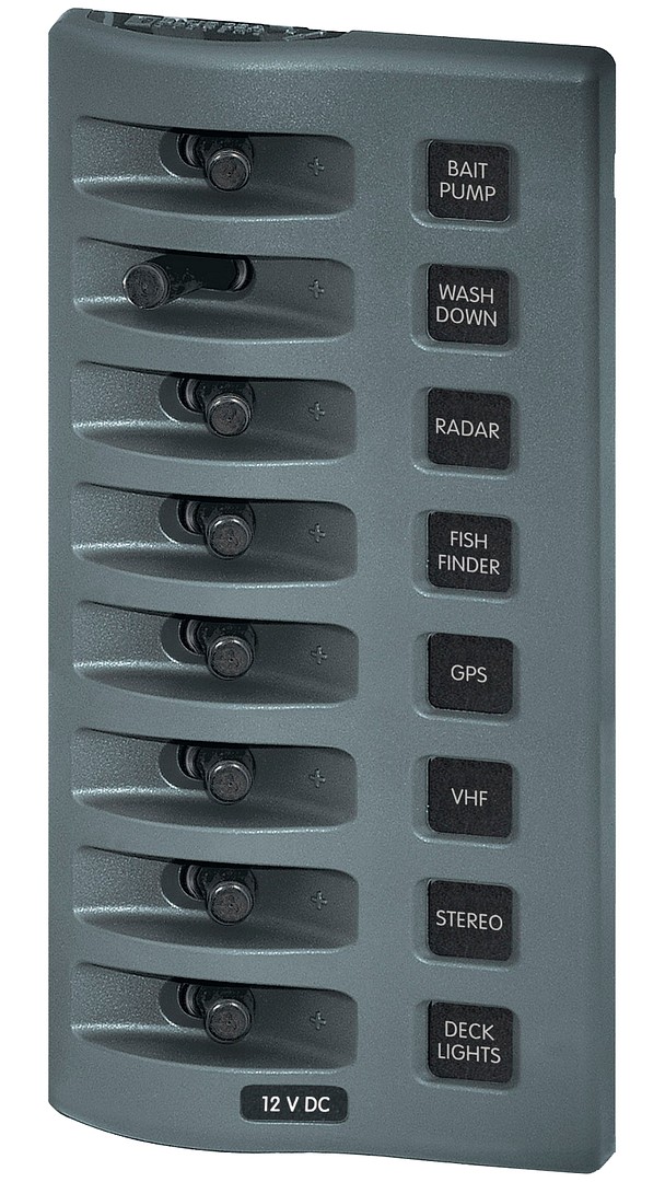 WEATHERDECK® CIRCUIT PANEL, NO FUSES, 8 CIRCUIT BREAKERS 1 WEATHERDECK® CIRCUIT PANEL, NO FUSES, 8 CIRCUIT BREAKERS