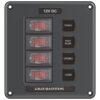 SWITCH PANEL, 4-SWITCHES, DARK GREY