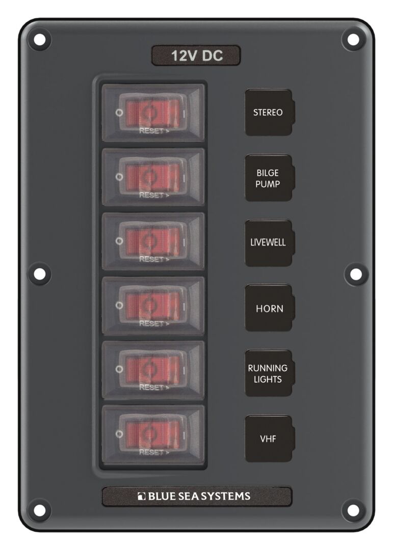 SWITCH PANEL, 6-SWITCHES, DARK GREY 1 SWITCH PANEL, 6-SWITCHES, DARK GREY