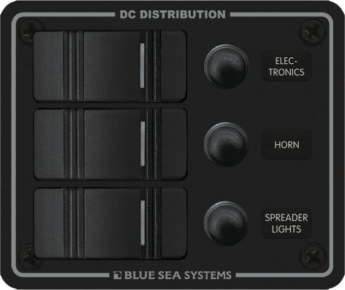 CIRCUIT BREAKER PANEL WITH AUTOMATIC FUSE, 3 CIRCUIT BREAKERS 1 CIRCUIT BREAKER PANEL WITH AUTOMATIC FUSE, 3 CIRCUIT BREAKERS