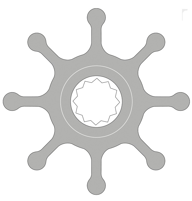 IMPELLER FOR F7 PUMP, KNURLED 1 IMPELLER FOR F7 PUMP, KNURLED