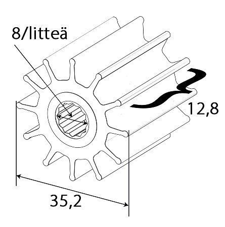 IMPELLER FOR F2 PUMP, FLAT 3 IMPELLER FOR F2 PUMP, FLAT - Image 3