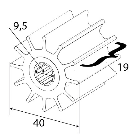 IMPELLER FOR F35 PUMP/4528-0001 3 IMPELLER FOR F35 PUMP/4528-0001 - Image 3