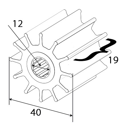 IMPELLER FOR F35 PUMP/22405-0001 3 IMPELLER FOR F35 PUMP/22405-0001 - Image 3