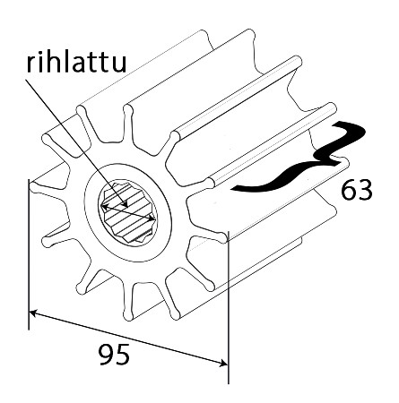 IMPELLER FOR F8 PUMP, KNIVED 3 IMPELLER FOR F8 PUMP, KNIVED - Image 3