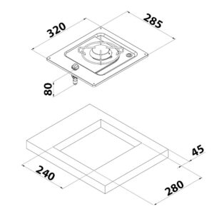 BUILT-IN GAS STOVE STEEL 1 BURNER 5 9515008546m fullhd jpg