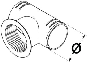 90 DEGREE BRANCH WITH THREADS 90MM