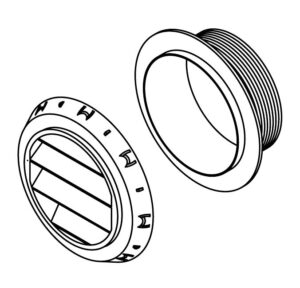 45 DEGREE AIR NOZZLE WHITE, 60MM