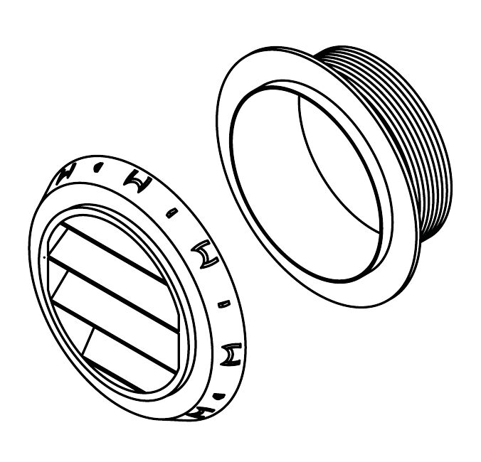45 DEGREE AIR NOZZLE WHITE, 60MM 1 45 DEGREE AIR NOZZLE WHITE, 60MM