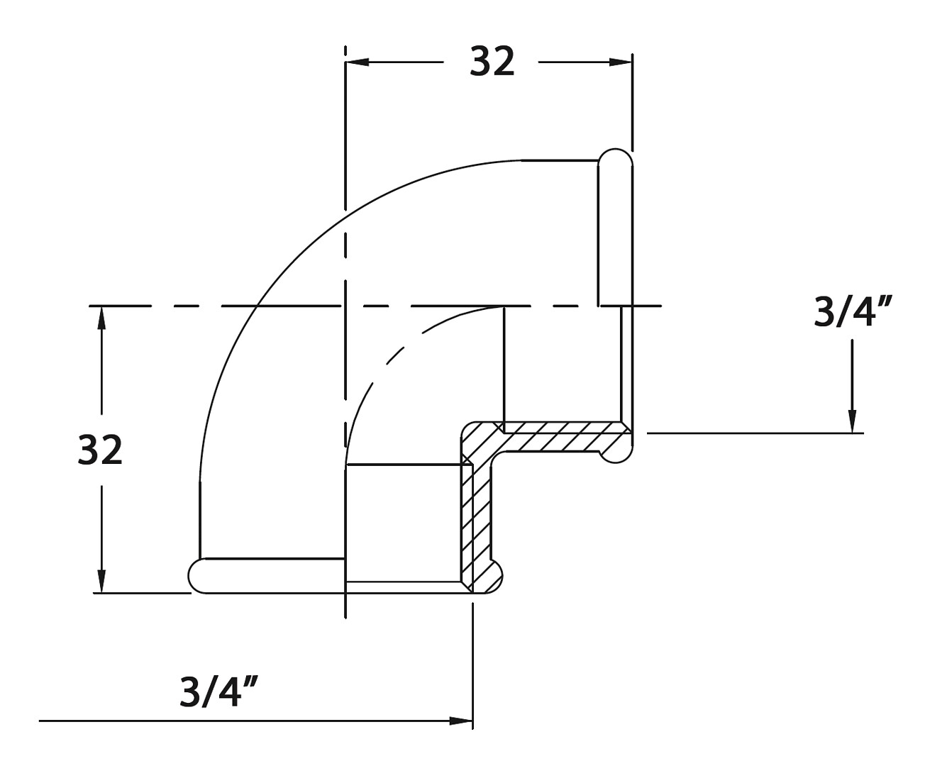 ELBOW 90 3/4' CR BRASS 3 ELBOW 90 3/4' CR BRASS - Image 3