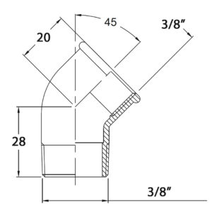 CORNER PIECE 45 3/8' CR BRASS 5 9515010130m fullhd