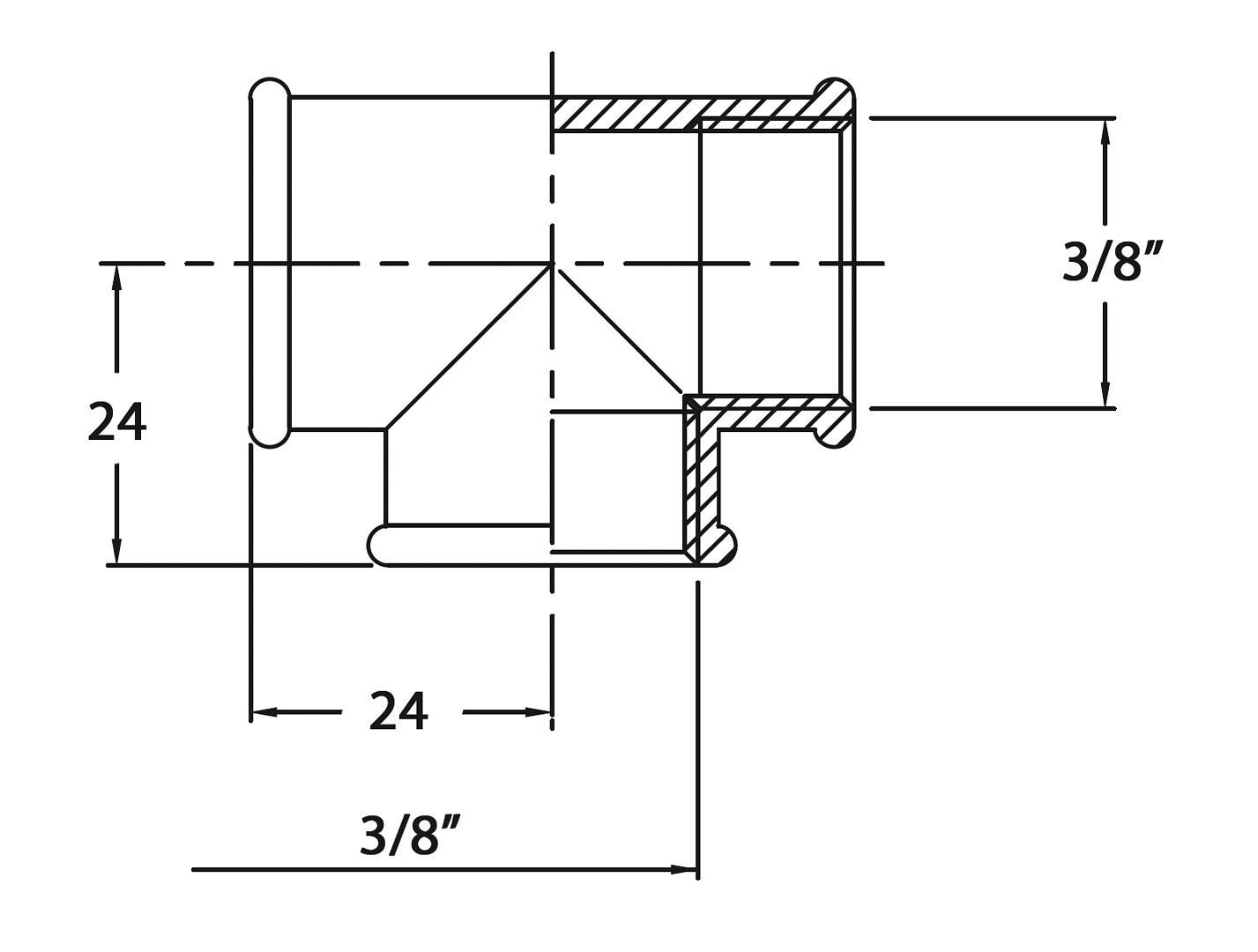 T-PIECE 3/8' CR BRASS 3 T-PIECE 3/8' CR BRASS - Image 3
