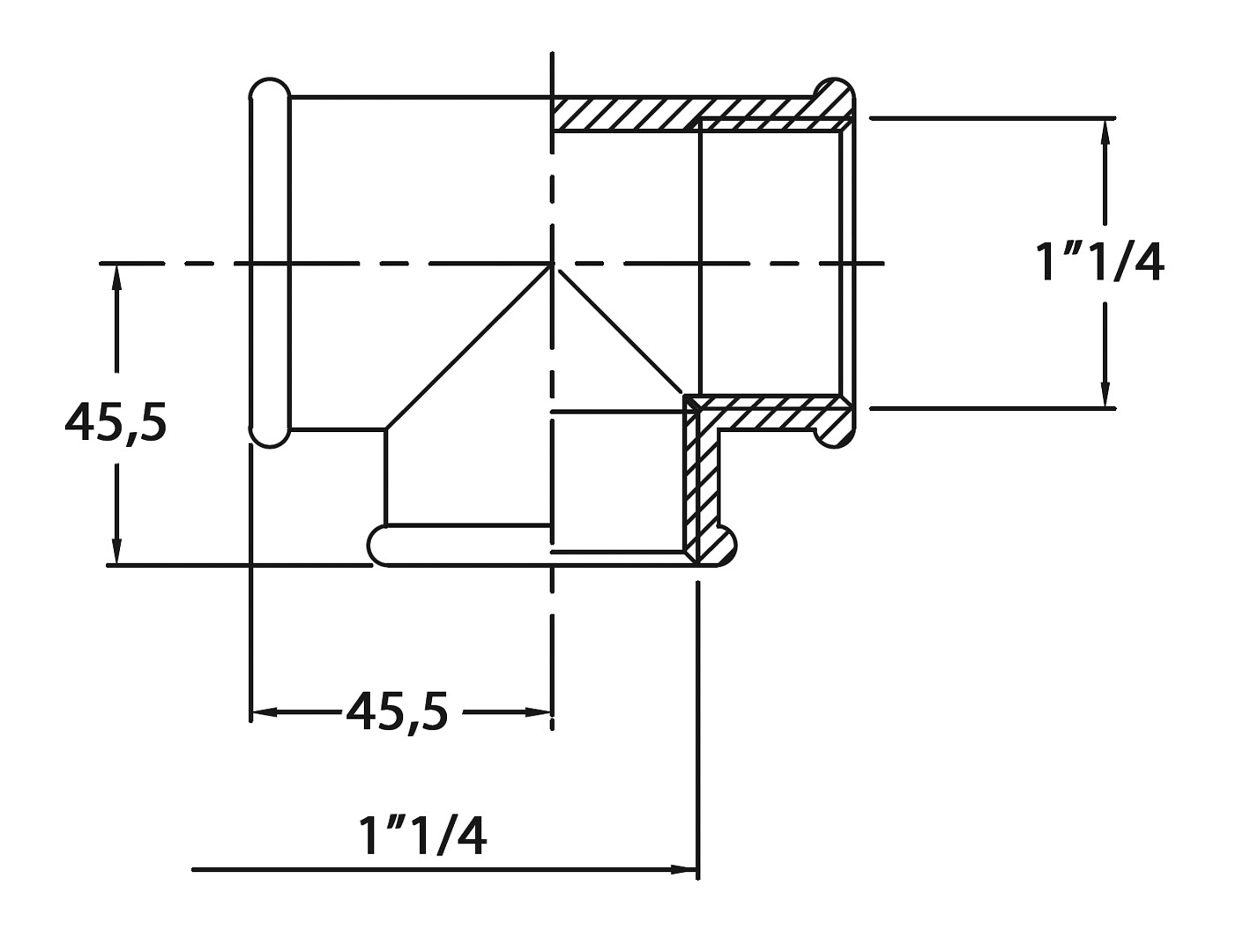 T-PIECE 1 1/4' CR BRASS 3 T-PIECE 1 1/4' CR BRASS - Image 3