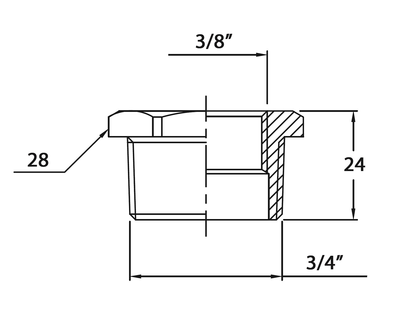 FITTING PIECE 3/4x3/8'' CR BRASS 3 FITTING PIECE 3/4x3/8'' CR BRASS - Image 3