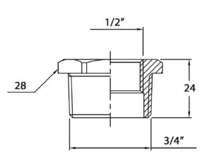 FITTING PIECE 3/4x1/2'' CR BRASS 5 9515010164m fullhd