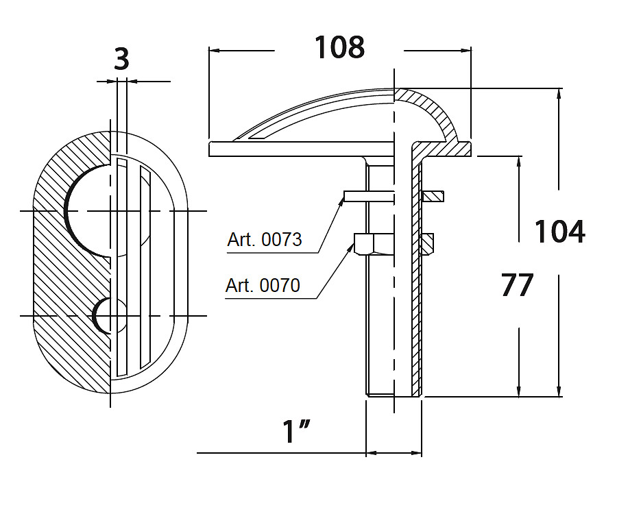 THROUGH WITH STRAINER 1'' CR BRASS 3 THROUGH WITH STRAINER 1'' CR BRASS - Image 3
