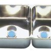 DOUBLE STAINLESS STEEL WASHBASIN, WIDE BOTTOM