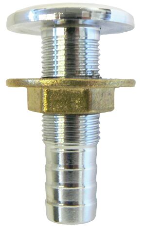 THROUGH FOR 1/2' HOSE, CHROME-PLATED BRASS 1 THROUGH FOR 1/2' HOSE, CHROME-PLATED BRASS