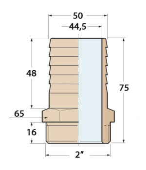 HOSE CONNECTOR 2'x50MM, BRONZE 5 9515015030m fullhd
