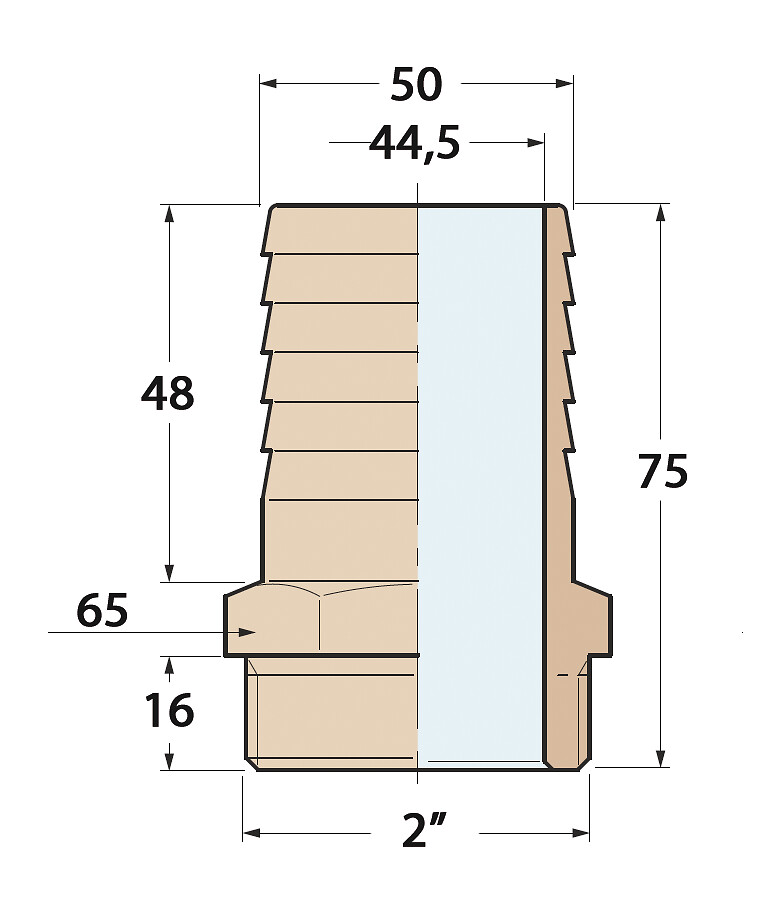 HOSE CONNECTOR 2'x50MM, BRONZE 3 HOSE CONNECTOR 2'x50MM, BRONZE - Image 3