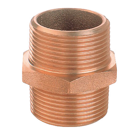 DOUBLE NIPPLE WITH EXTERNAL THREADS 1'1/2', BRONZE 1 DOUBLE NIPPLE WITH EXTERNAL THREADS 1'1/2', BRONZE