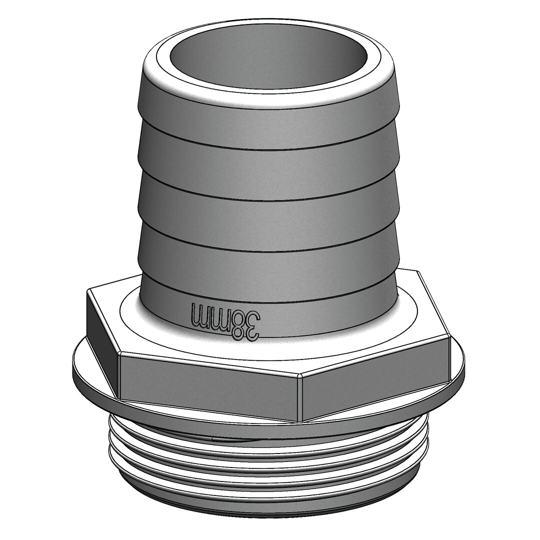HOSE CONNECTOR 1 1/2' 38MM WHITE 1 HOSE CONNECTOR 1 1/2' 38MM WHITE