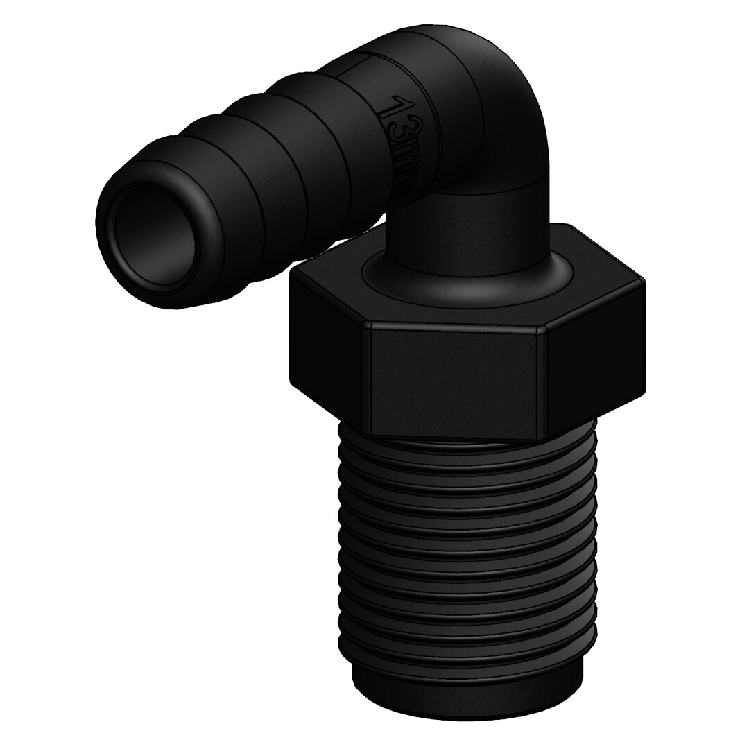 HOSE CONNECTOR 1/2' 90 DEGREES 13MM 1 HOSE CONNECTOR 1/2' 90 DEGREES 13MM