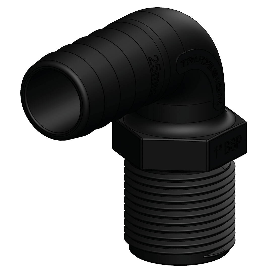HOSE CONNECTOR 1' 90 DEGREES 25MM 1 HOSE CONNECTOR 1' 90 DEGREES 25MM