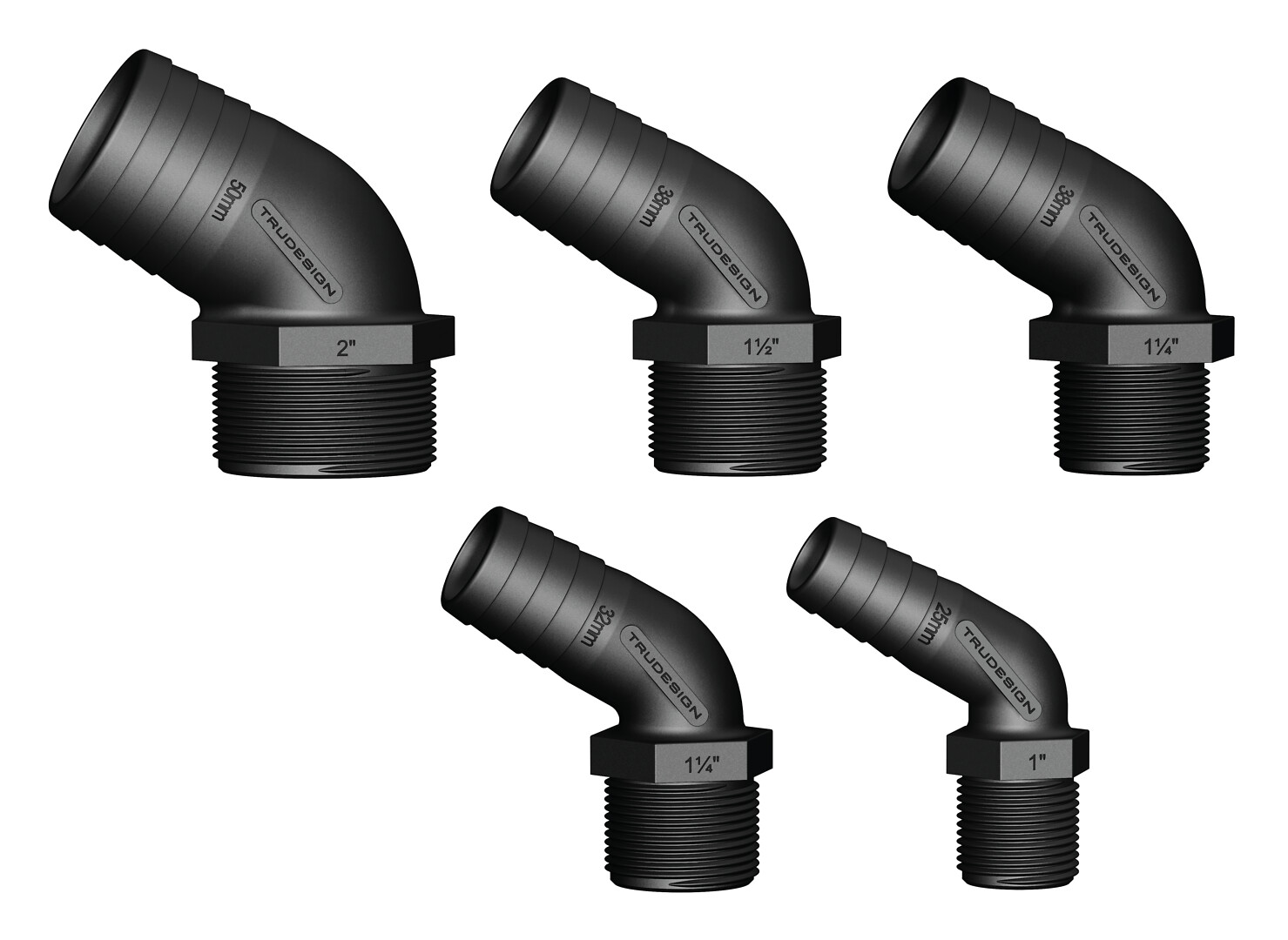HOSE CONNECTOR 120° ANGLE, 1 1/2' 38MM 2 HOSE CONNECTOR 120° ANGLE, 1 1/2' 38MM - Image 2