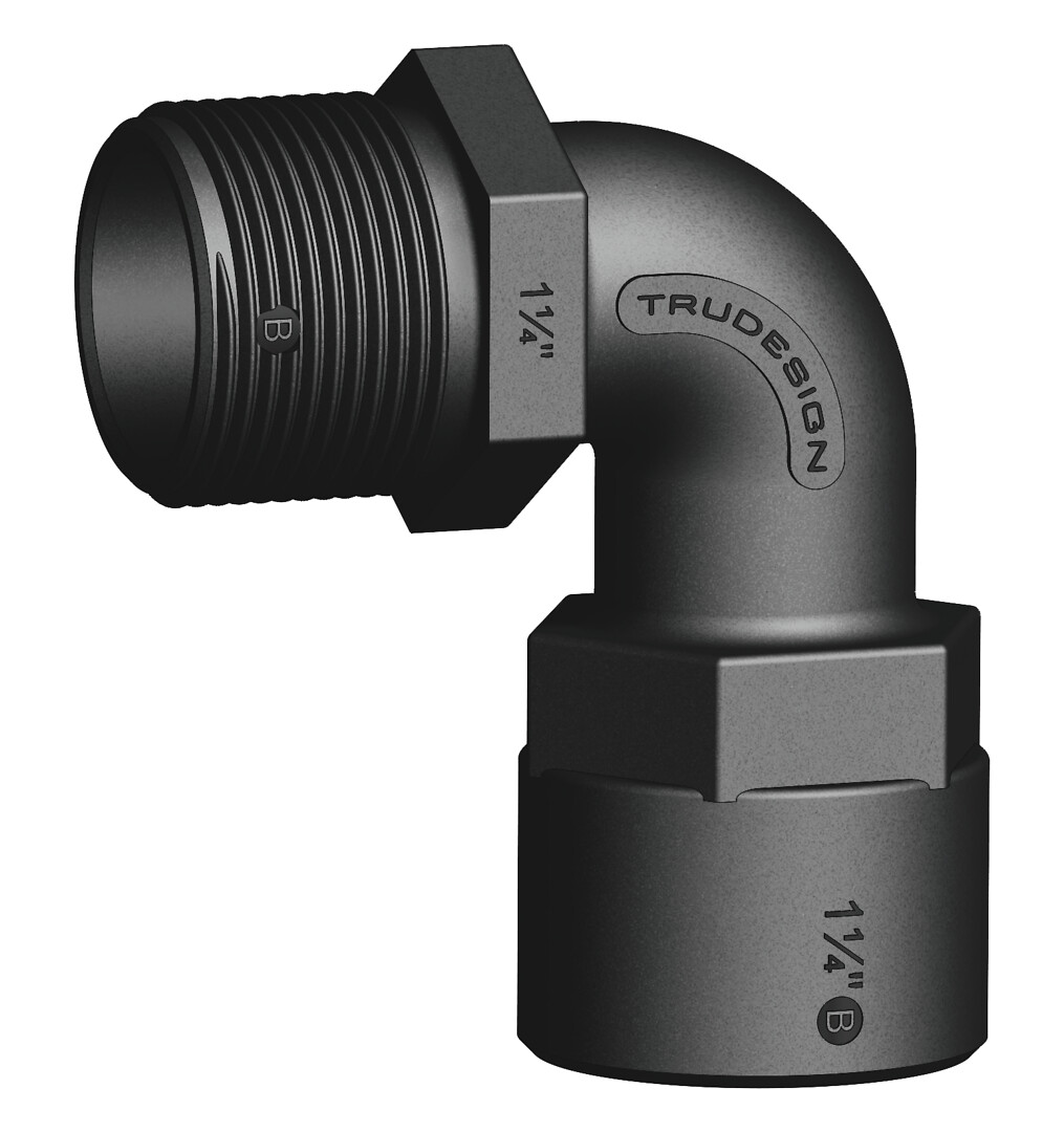 ELBOW CONNECTOR MALE/FEMALE 1 1/4' THREADED 90 DEGREES 1 ELBOW CONNECTOR MALE/FEMALE 1 1/4' THREADED 90 DEGREES